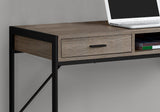 22" Taupe and Black Computer Desk With Two Drawers