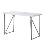 22" White and Silver Computer Desk