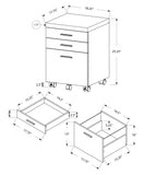 25.25" Particle Board And Mdf Filing Cabinet With 3 Drawers