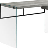 24" Gray and Clear Computer Desk