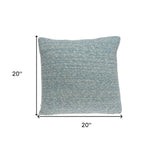 20" Aqua Teal Woven Cotton Blend Throw Pillow