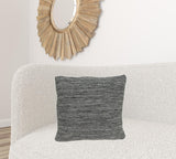 20" Gray Woven Cotton Blend Throw Pillow