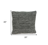 20" Gray Woven Cotton Blend Throw Pillow