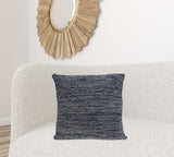 20" Blue Woven Cotton Blend Throw Pillow