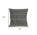 20" Charcoal Woven Cotton Blend Throw Pillow