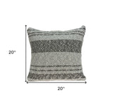 20" X 7" X 20" Stunning Transitional Gray Accent Pillow Cover With Poly Insert