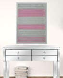 Fun White And Pink Stripes Shadow Box Wall Art