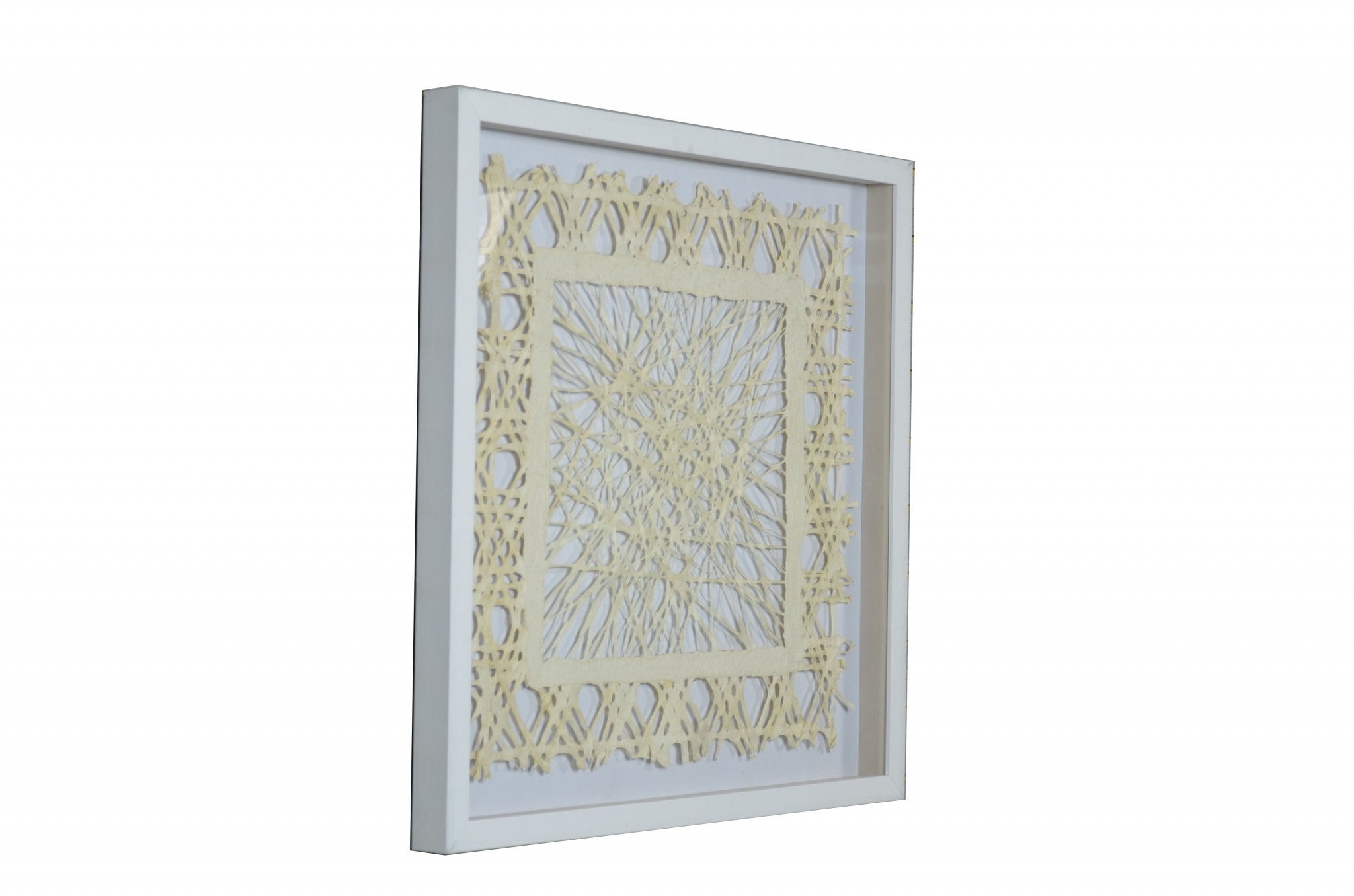 White And Natural Cut Paper Shadow Box Wall Art