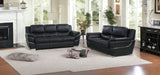 69" Black And Silver Faux Leather Love Seat
