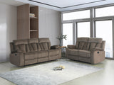 40" Modern Brown Fabric Loveseat