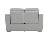 67" Gray And Brown Faux Leather Manual Reclining Love Seat