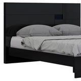 79" X 80"  X 43" 4Pc Eastern King Modern Black High Gloss Bedroom Set