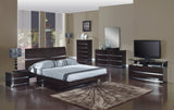 Solid Wood King Wood Brown Bed