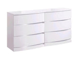 17" White Two Drawers Manufactured Wood Mirrored Nightstand