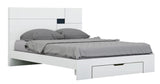 Solid Wood Queen White Bed