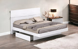 80'" X 60'"  X 42.5'" Modern Queen White High Gloss Bed