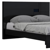 60" X 80"  X 43" 4Pc Queen Modern Black High Gloss Bedroom Set