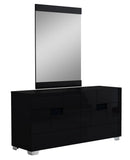 60" X 80"  X 43" 4Pc Queen Modern Black High Gloss Bedroom Set