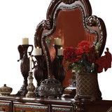 Cherry Oak Wood Finish Baroque Style Wall Mirror