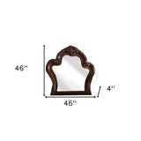 Cherry Oak Wood Finish Baroque Style Wall Mirror