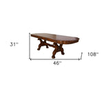 46" Dark Brown Solid Wood Dining Table