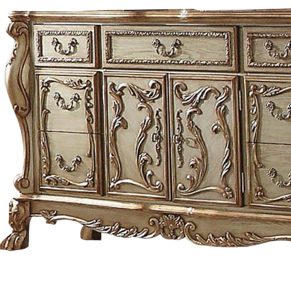 20" Gold Solid Wood Combo Dresser