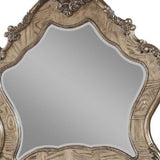 48" Vintage Oak Irregular Framed Mirror