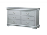 18" Gray Solid Wood Double Dresser