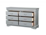 18" Gray Solid Wood Double Dresser