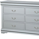 18" Gray Solid Wood Double Dresser