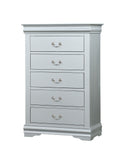 18" White Solid Wood Five Drawer Lingerie Chest