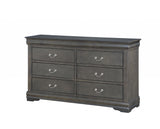 18" Gray Solid Wood Double Dresser