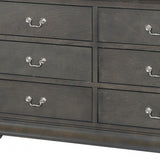 18" Gray Solid Wood Double Dresser