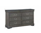 18" Gray Solid Wood Double Dresser