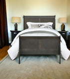 Dark Gray King Sleigh Bed