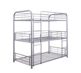 42" X 79" X 74" Gunmetal Metal Triple Bunk Bed - Twin