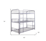 42" X 79" X 74" Gunmetal Metal Triple Bunk Bed - Twin