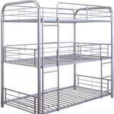 42" X 79" X 74" Gunmetal Metal Triple Bunk Bed - Twin