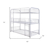 42" X 79" X 74" Gunmetal Metal Triple Bunk Bed - Twin