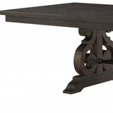 45" Brown Solid Wood Dining Table