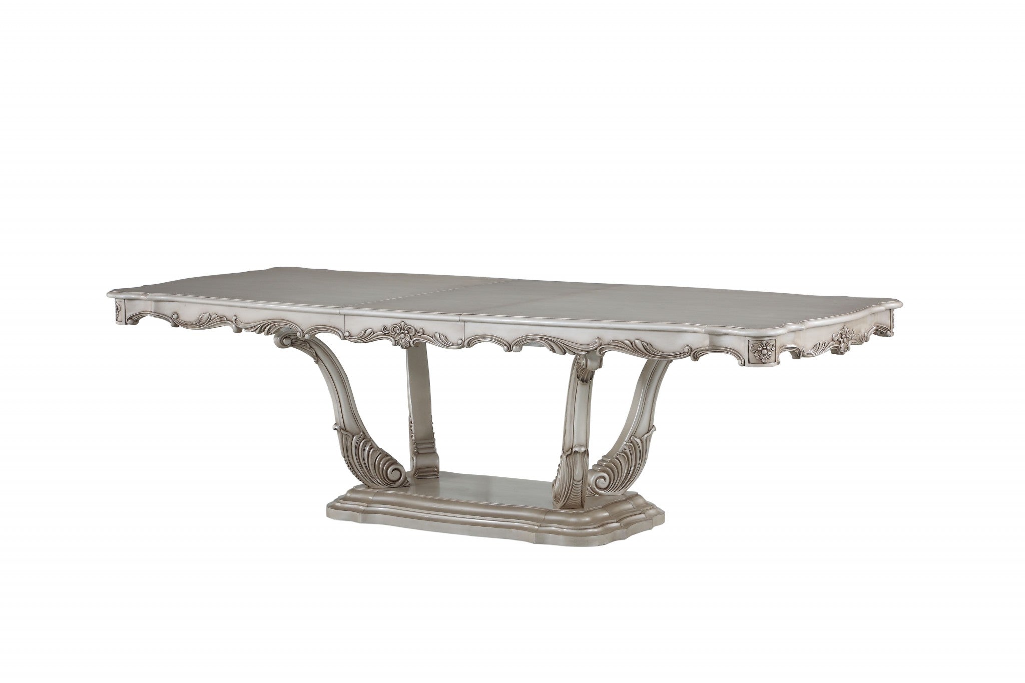 44" Off White Solid Wood Dining Table