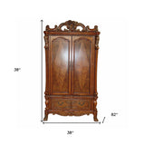 38" Brown Wood Cabinet Enclosed Storage Entertainment Center