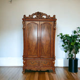 38" Brown Wood Cabinet Enclosed Storage Entertainment Center