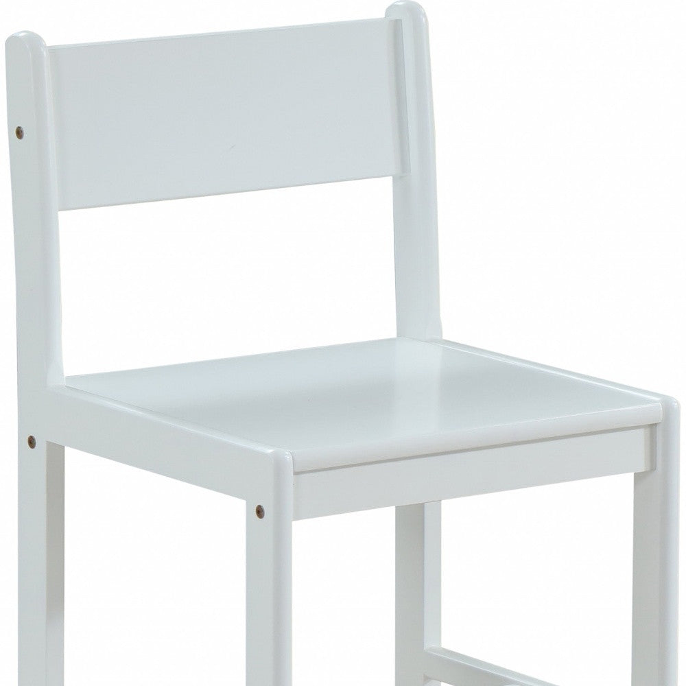 Classic White Wooden Stationary Chair