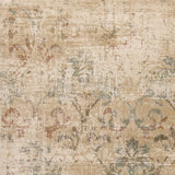 7' Round Champagne Abstract Indoor Area Rug