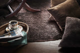 8' Espresso Brown Round Indoor Shag Rug