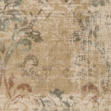 7' Round Champagne Abstract Indoor Area Rug