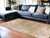 7' Round Champagne Abstract Indoor Area Rug