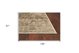 7' Round Champagne Abstract Indoor Area Rug
