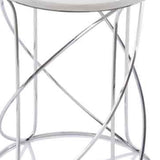 21" White Marble Round End Tables